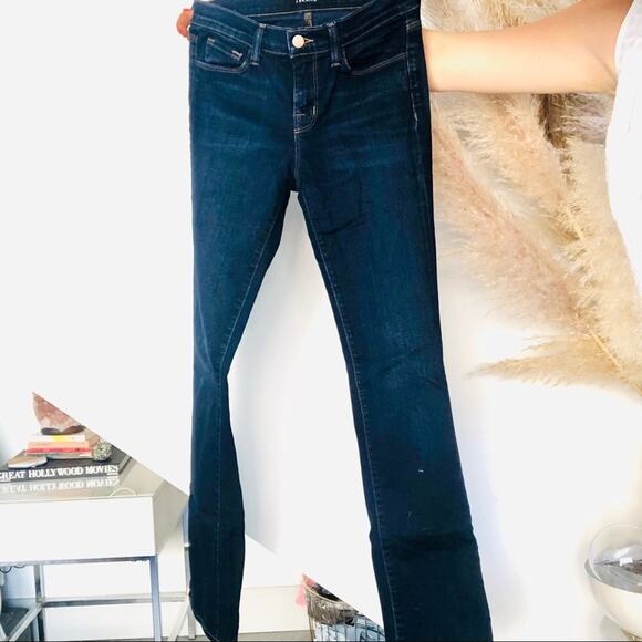 J BRAND Cigarette Dark Blue Wash Skinny Cigarette Leg Low Mid Straight Jeans 26 - Picture 5 of 9